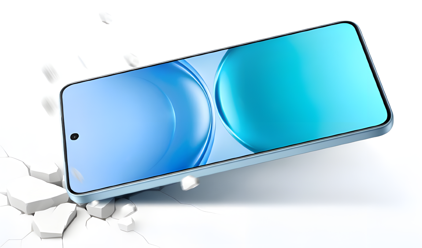 Vivo Y500 from the front with shattering effect
