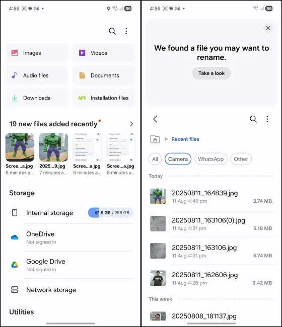 One UI 8 redesigned files app One UI 8 redesigned files app