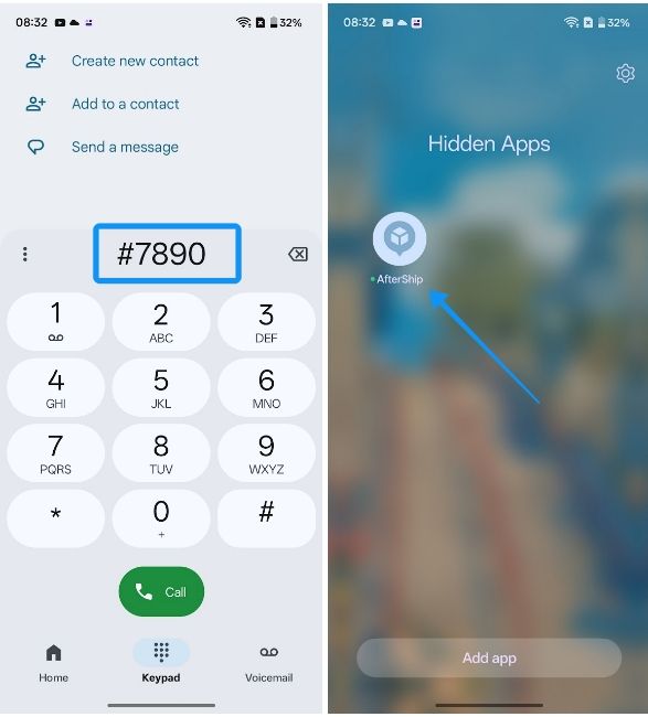 Apps hidden behind dialers