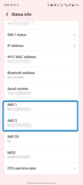 Vivo phone IMEI numbers Vivo phone IMEI numbers
