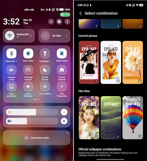 iQOO 15 OriginOS 6 lockscreen options and quick settings panel iQOO 15 OriginOS 6 lockscreen options and quick settings panel