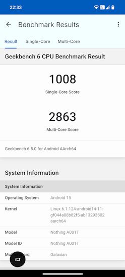 Phone 3a Lite Geekbench CPU