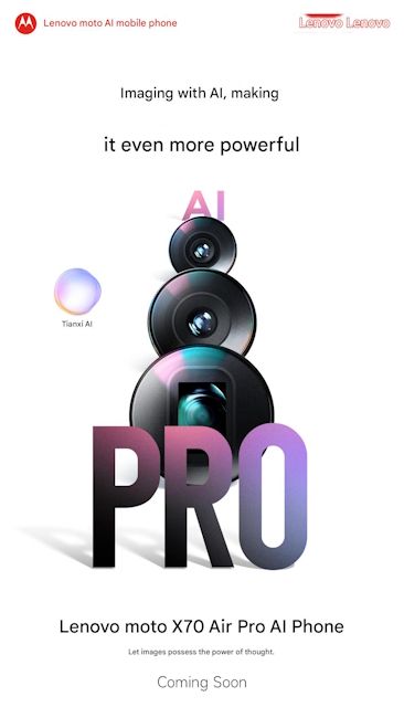 Moto X70 Air Pro cameras teased