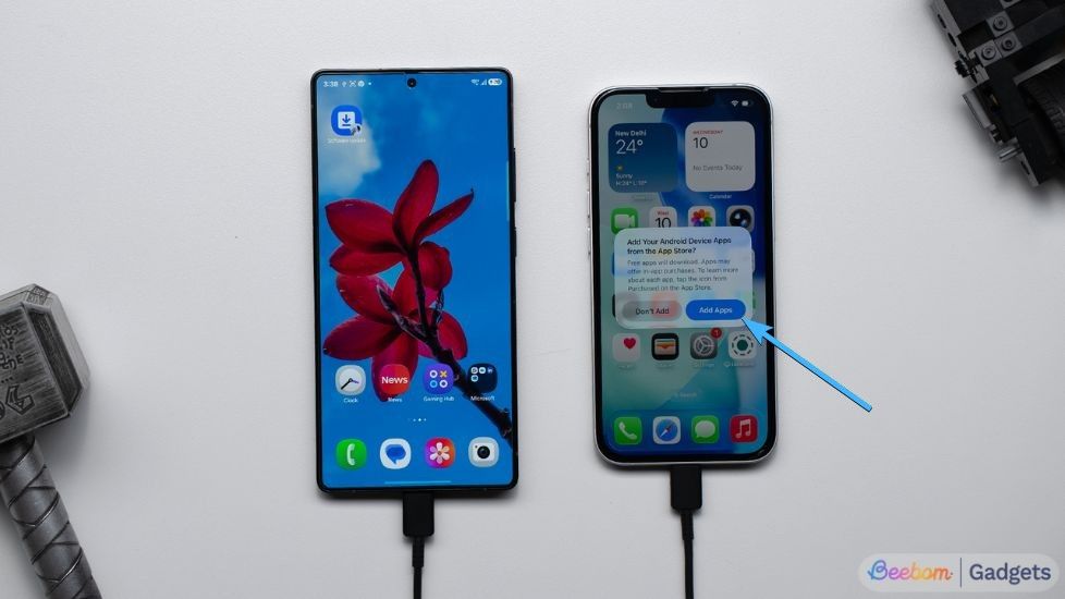 iOS transfer complete with Add apps option iOS transfer complete with Add apps option