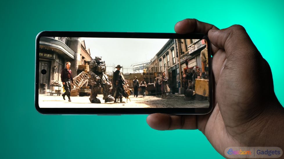 CMF Phone 2 Pro from the front held horizontally in hand  