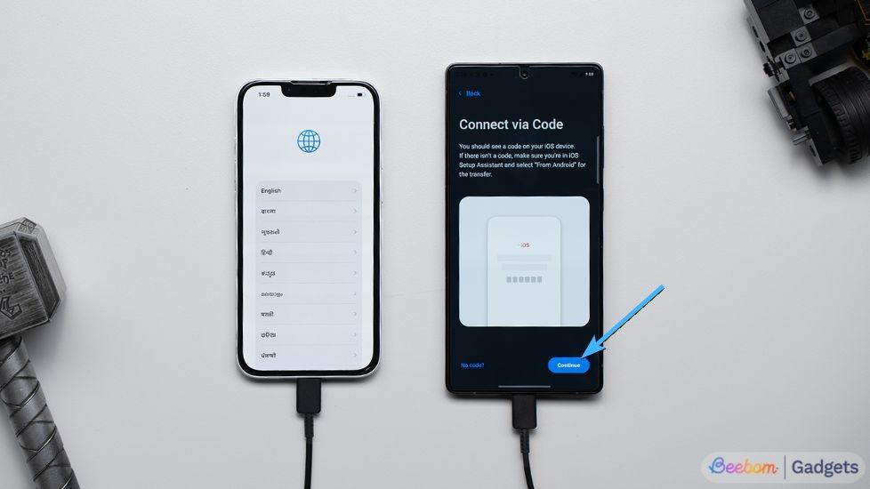 Android and iOS file transfer tapping on continue Android and iOS file transfer tapping on continue