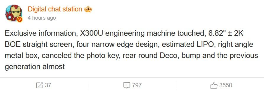 Digital Chat Station information about Vivo X300 Ultra