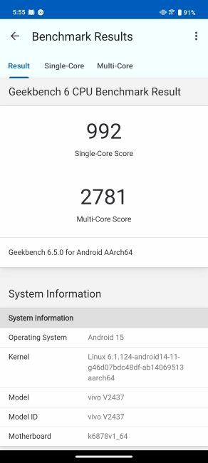 Dimensity 7300 Geekbench scores