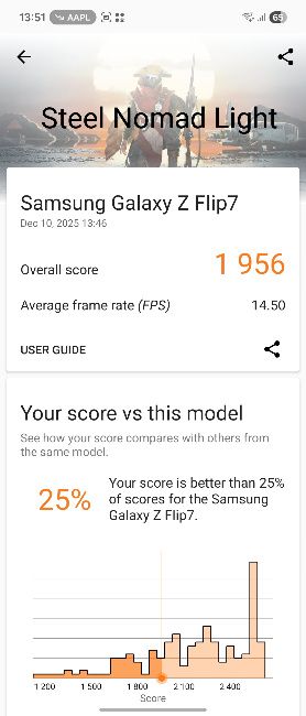 Exynos 2500 Steel Nomad screenshot