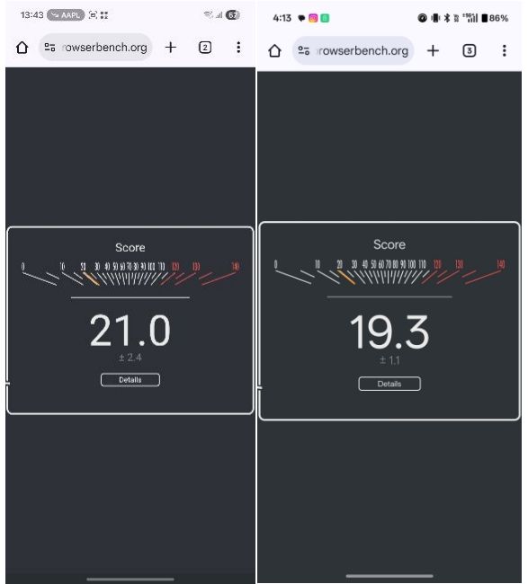 Exynos 2500 vs Snapdragon 8 Gen 5 Speedometer Exynos 2500 vs Snapdragon 8 Gen 5 Speedometer