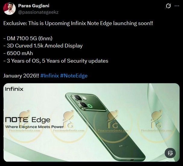 Infinix Note Edge leaked information on X Infinix Note Edge leaked information on X