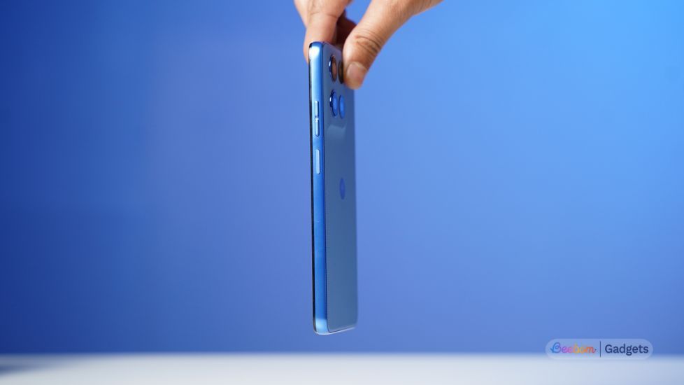 Moto G57 Power in hand from the sides
