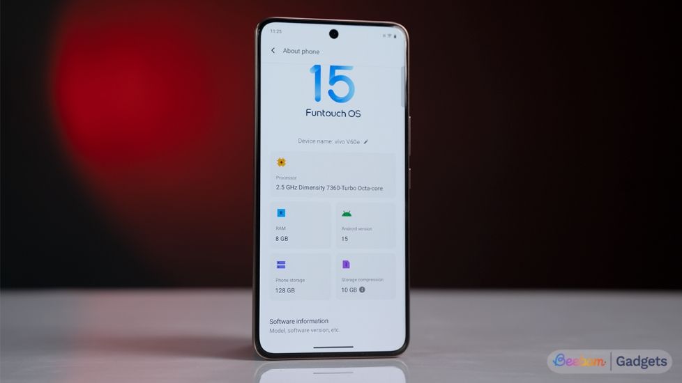 RAM info page Funtouch OS