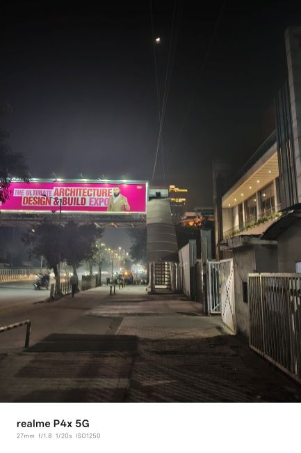 Realme P4x main photo a billboard at night Realme P4x main photo a billboard at night
