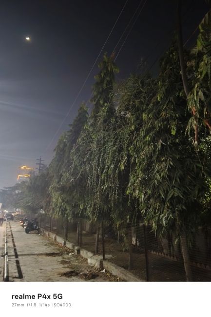 Realme P4x main photo a footpath at nigh Realme P4x main photo a footpath at nigh