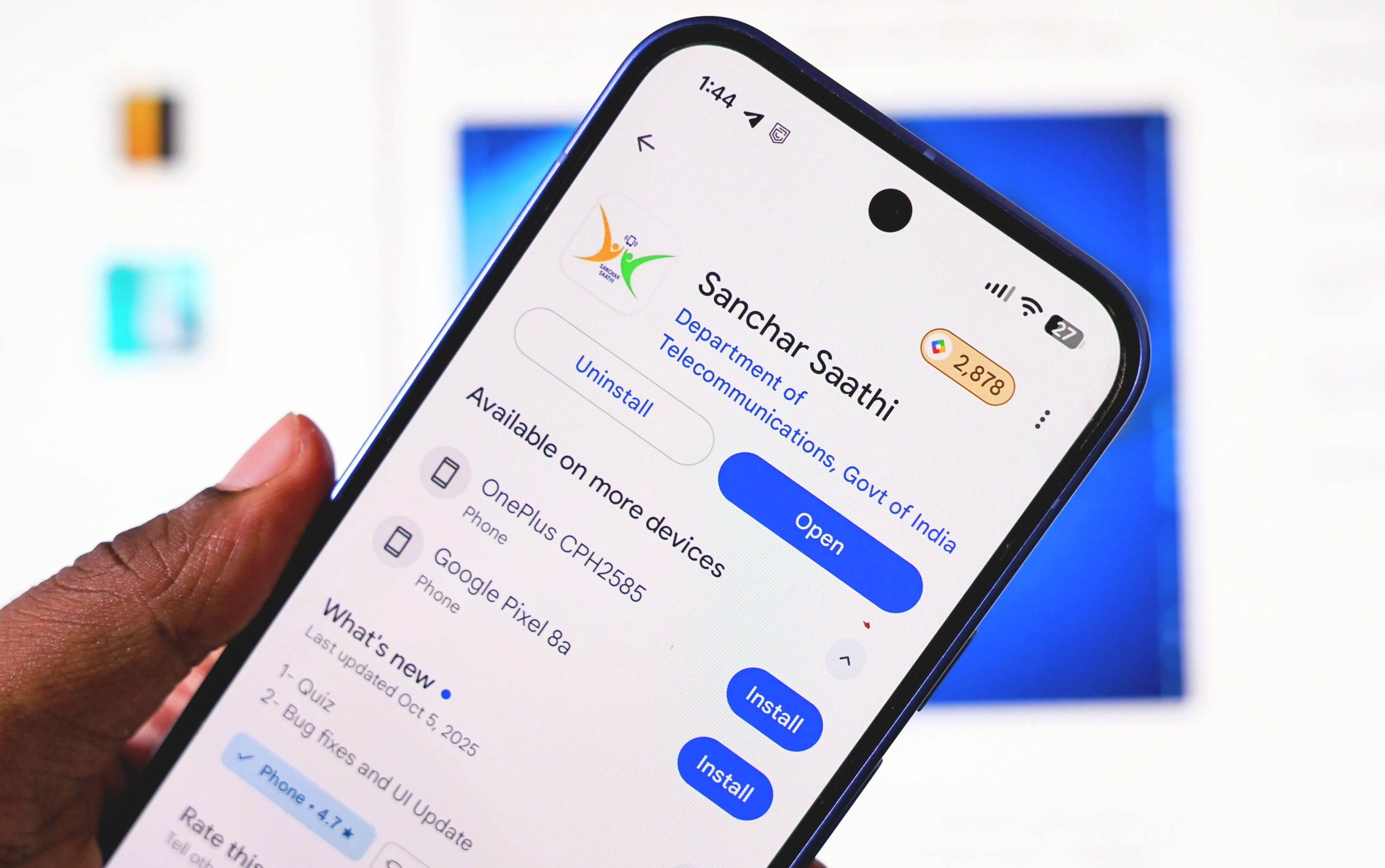 Sanchar Saathi on a smartphone on the Play Store Sanchar Saathi on a smartphone on the Play Store