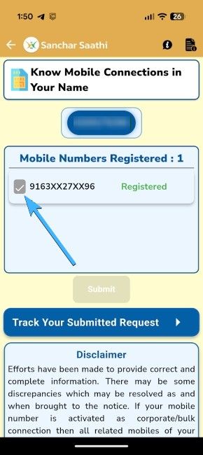 Sanchar Saathi registered mobile numbers page Sanchar Saathi registered mobile numbers page