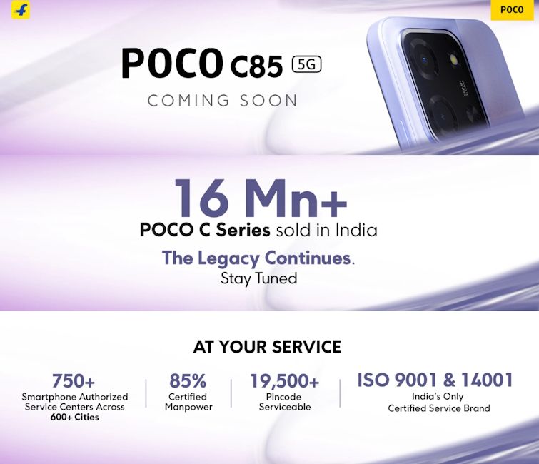 Poco C85 5G coming soon to India Poco C85 5G coming soon to India