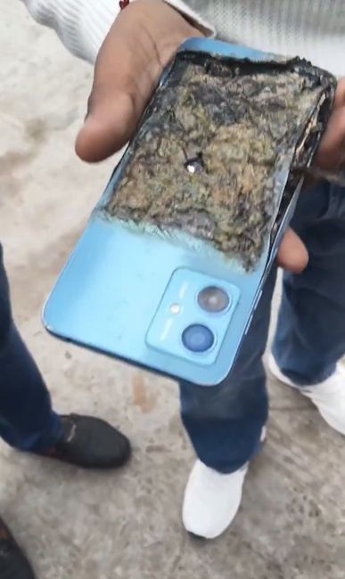 Motorola phone catches fire