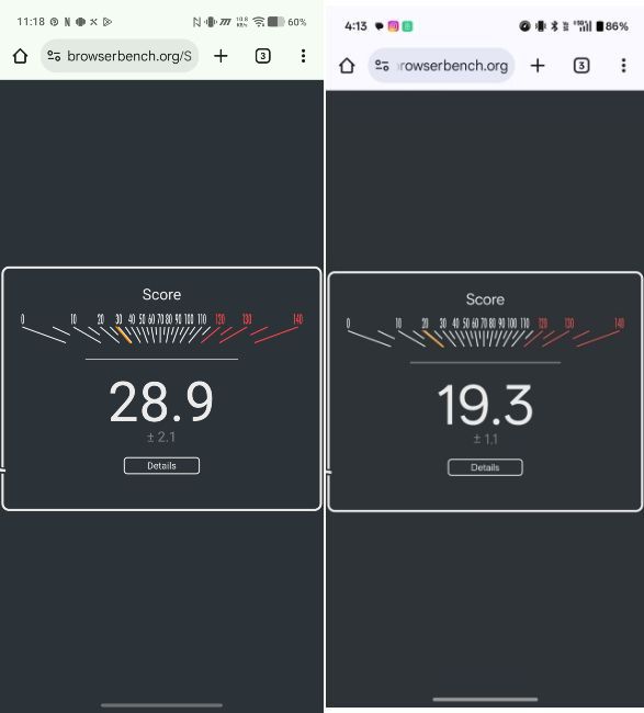 snapdragon 8 elite gen 5 vs snapdragon 8 gen 5  speedometer score