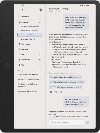 TCL NxtPaper Note A1 tablet from the front