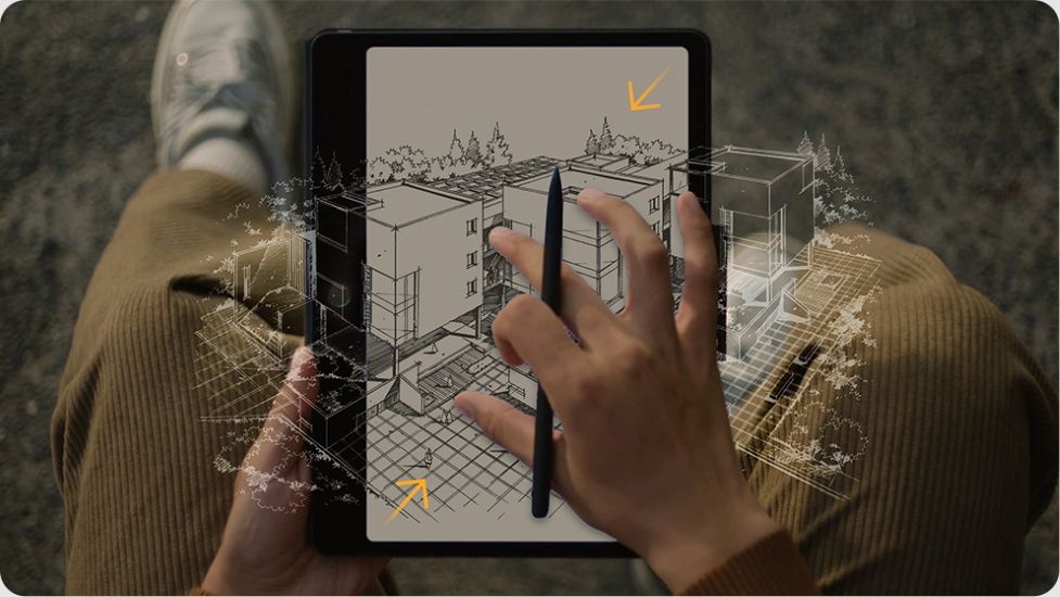 TCL NxtPaper Note A1 tablet in hand with stylus