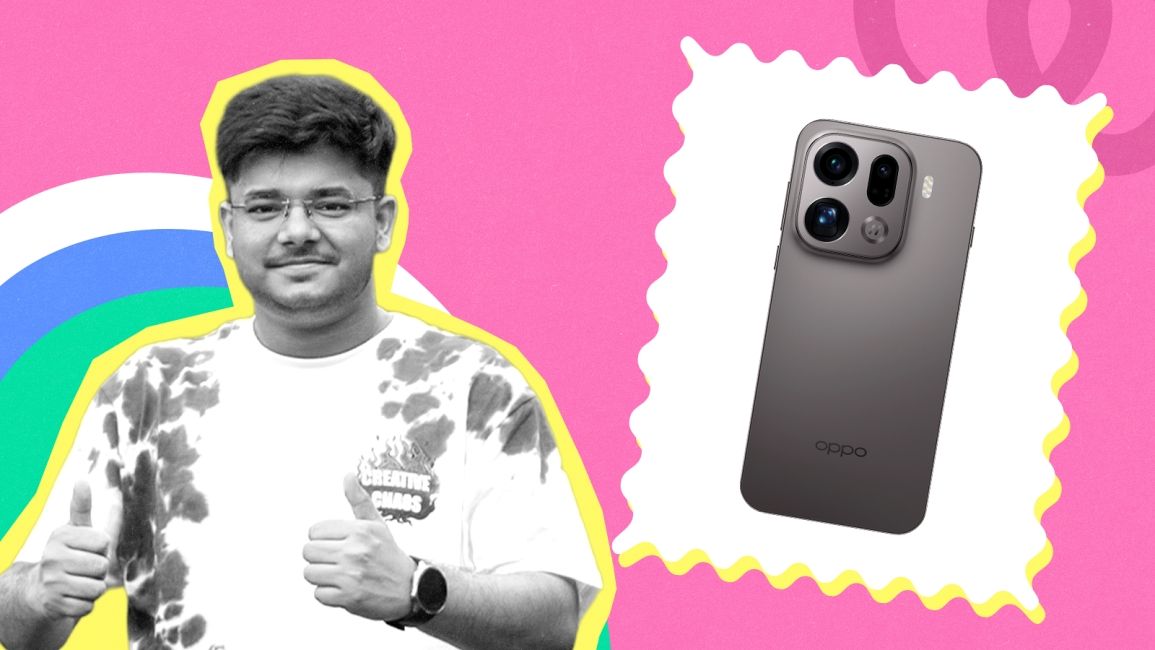 shot of Ashutosh Srivastava next to the Oppo Find X9 Pro mockup