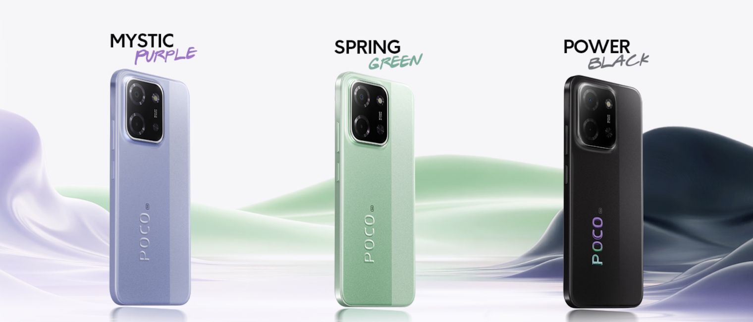 Poco C85 in three different colourways Poco C85 in three different colourways