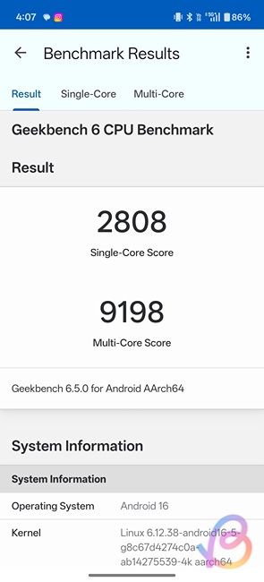 snapdragon 8 gen 5 geekbench score