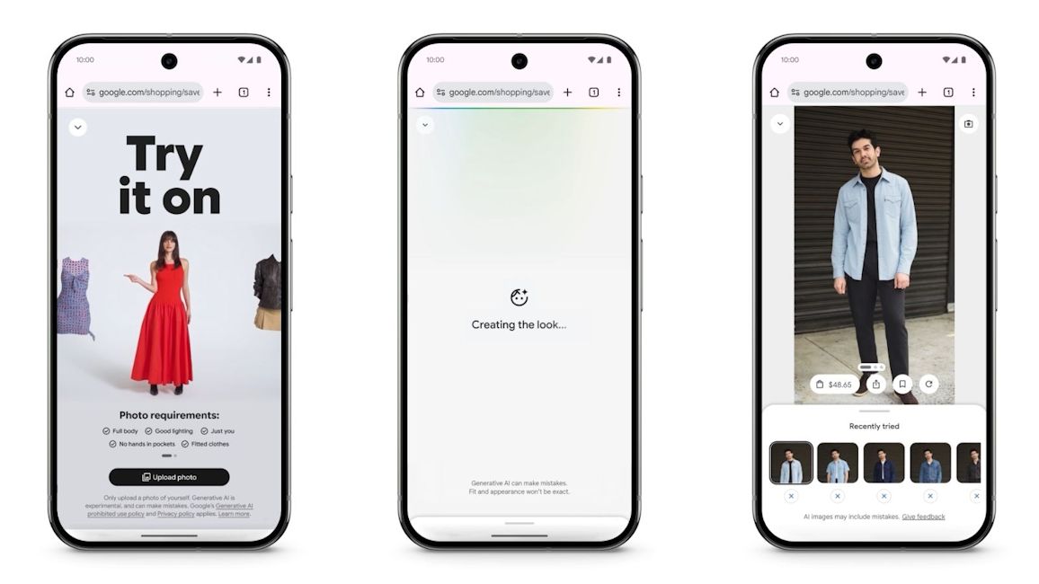 Virtual Apparel Try On feature in action Virtual Apparel Try On feature in action