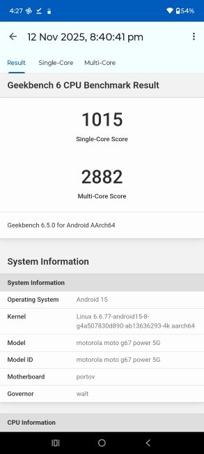 Snapdragon 7s Gen 2 Geekbench score