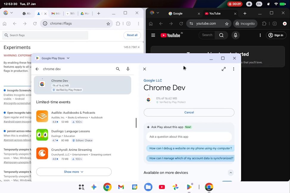 Google Aluminium OS leaked screen recording