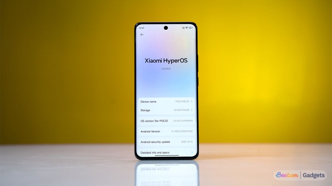 POCO M8 software about page