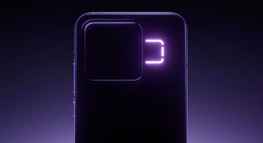 Realme Neo 8 from the back with purple LED
