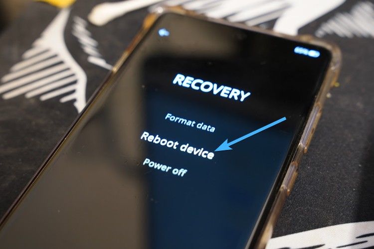 Choose Reboot Device Choose Reboot Device