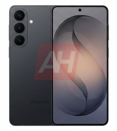 Samsung Galaxy S26+ from the front and back in black colour