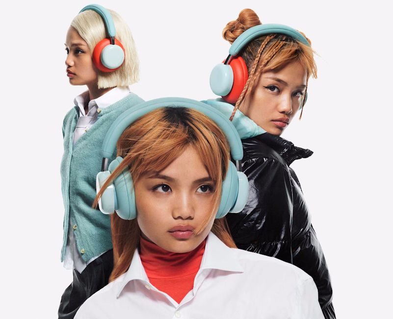 CMF Headphone Pro Light Green design showcased while someone is wearing it