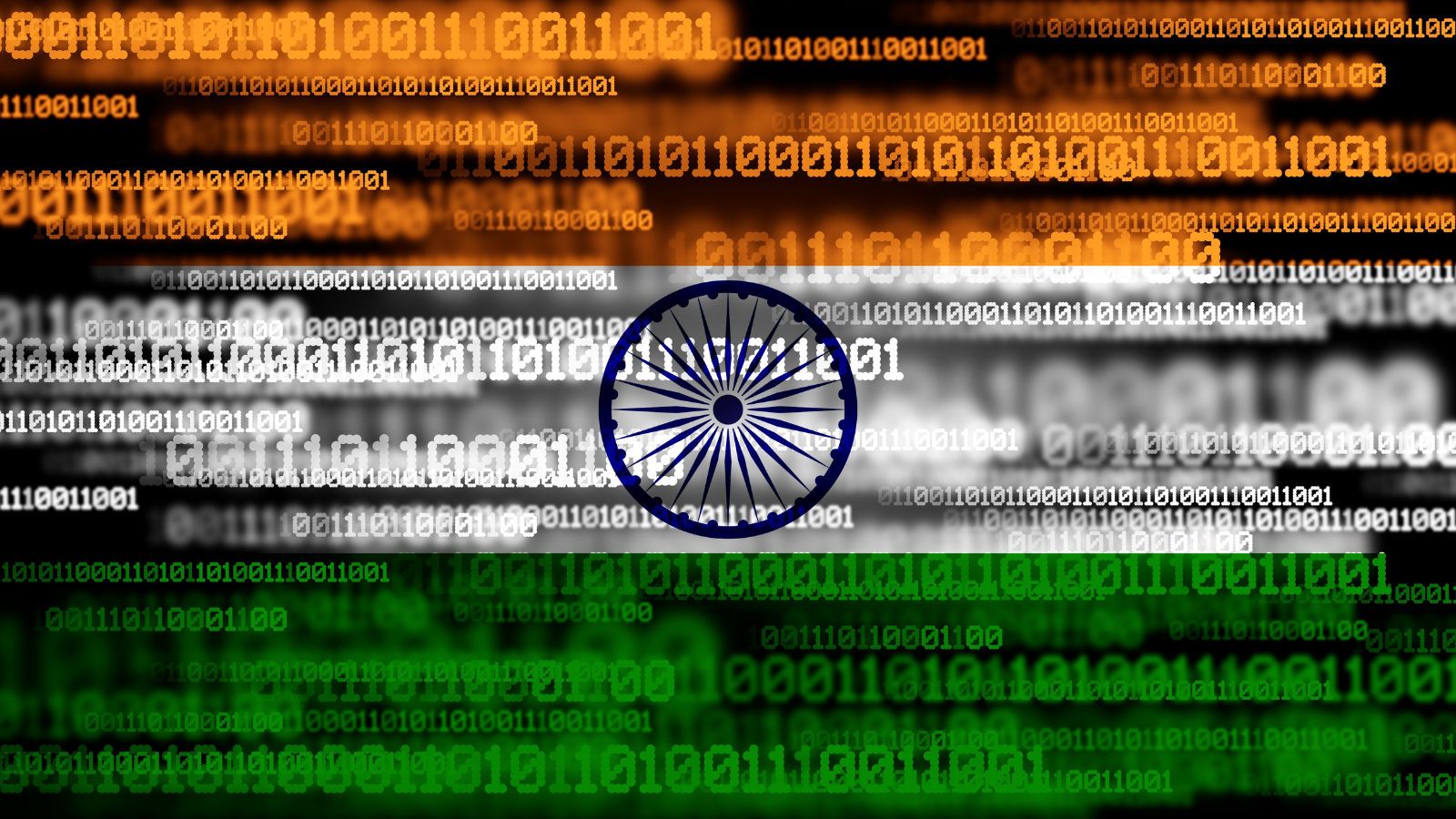 Codes running over Indian flag