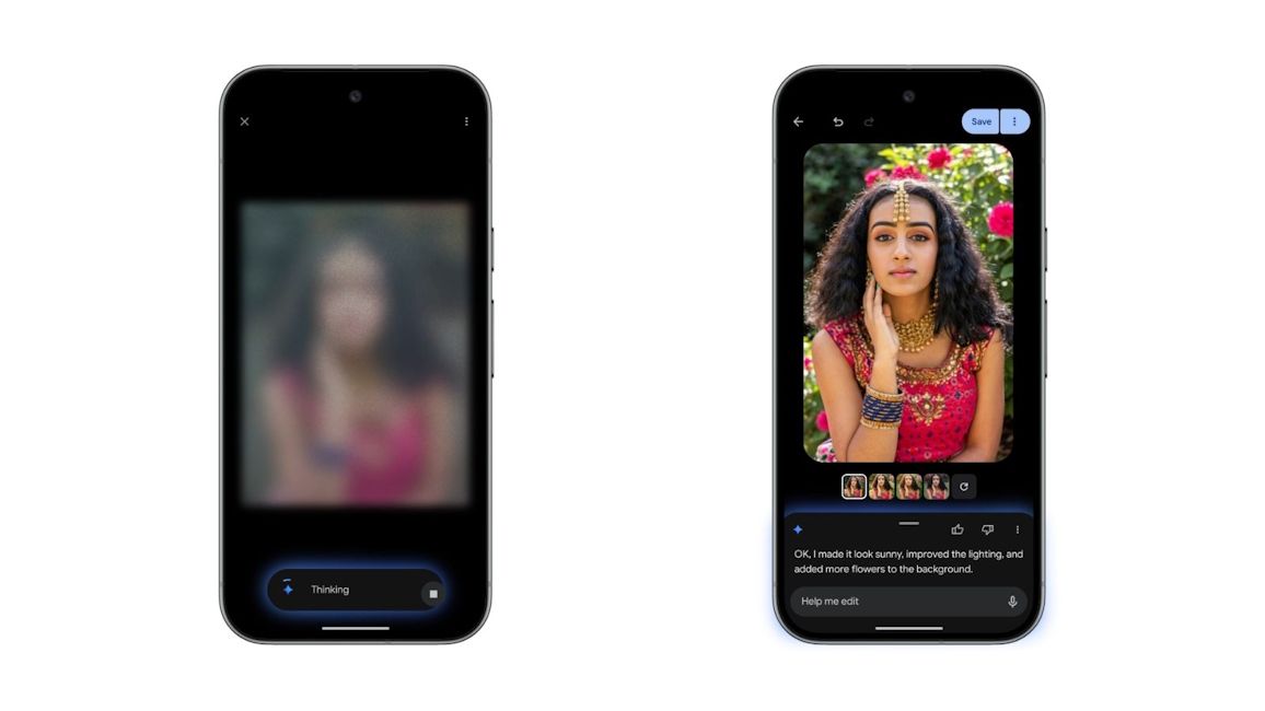 Google Photos with conversational edits feature