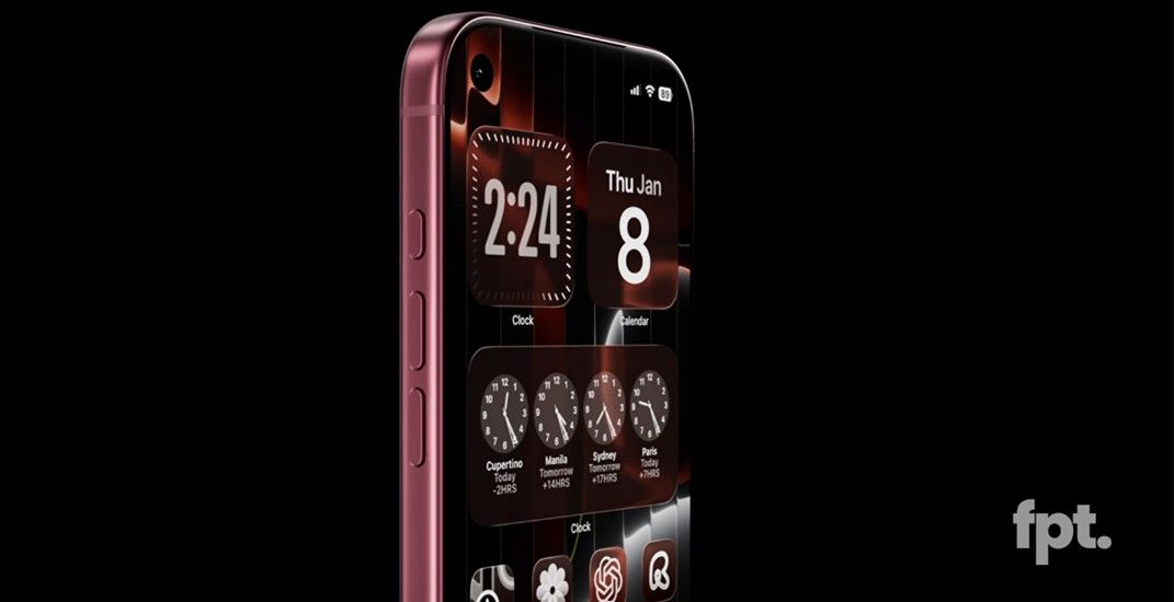 iPhone 18 Pro fron the front in budgundy colourway