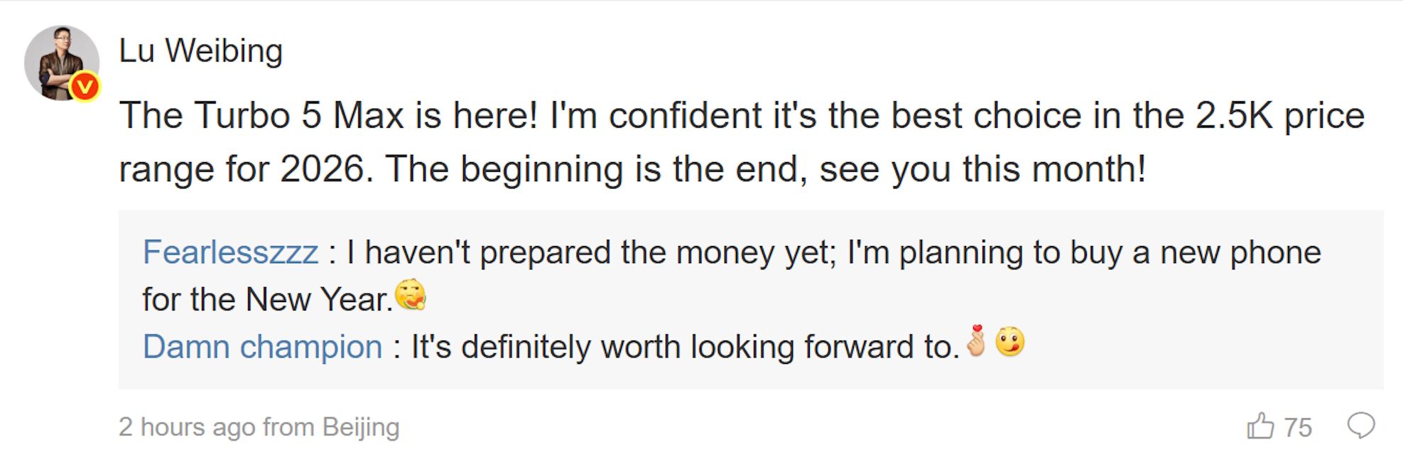 Redmi Turbo 5 Max teased for China