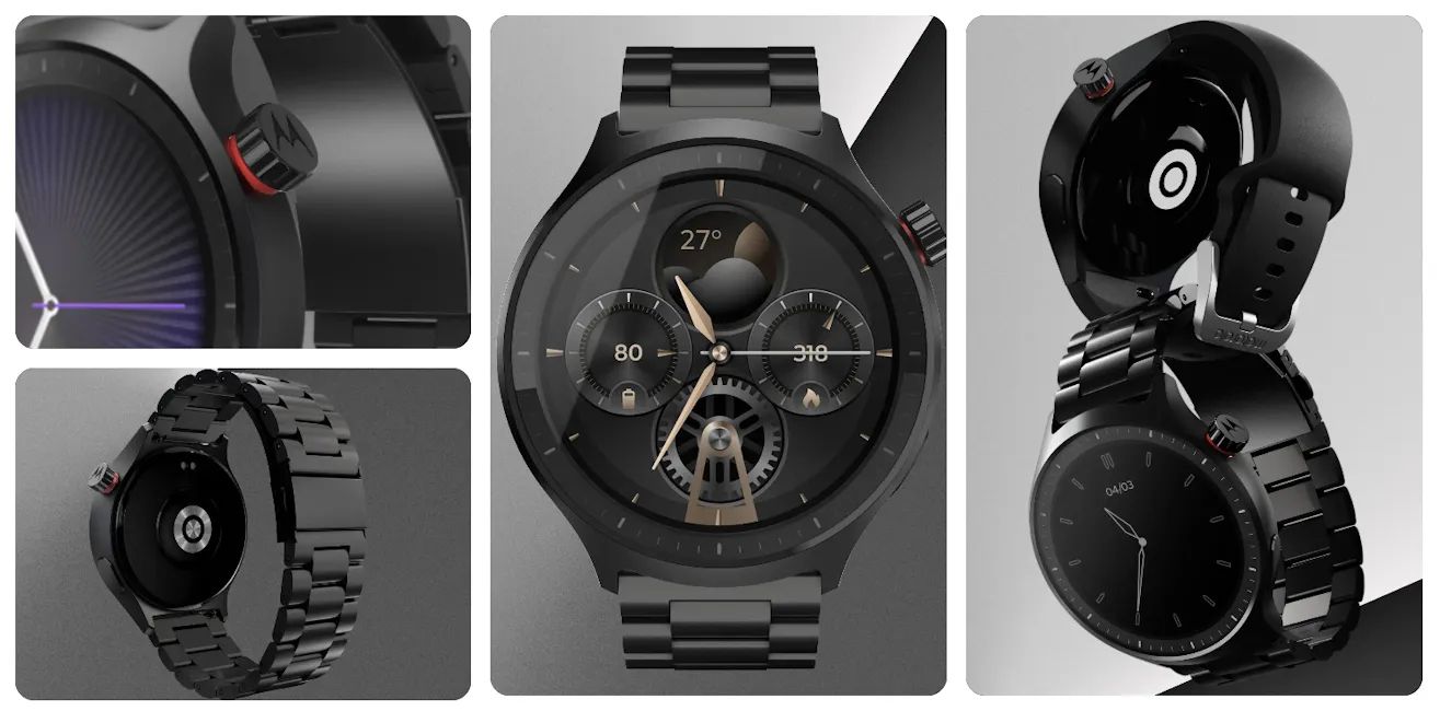 Moto Watch design showcased from every angle