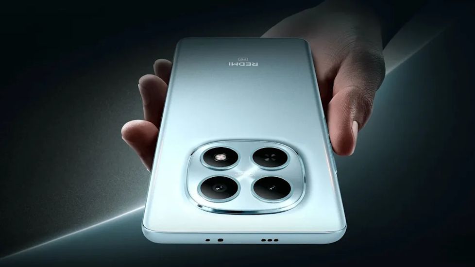 Redmi Note 15 5G Glacier Blue back design Redmi Note 15 5G Glacier Blue back design