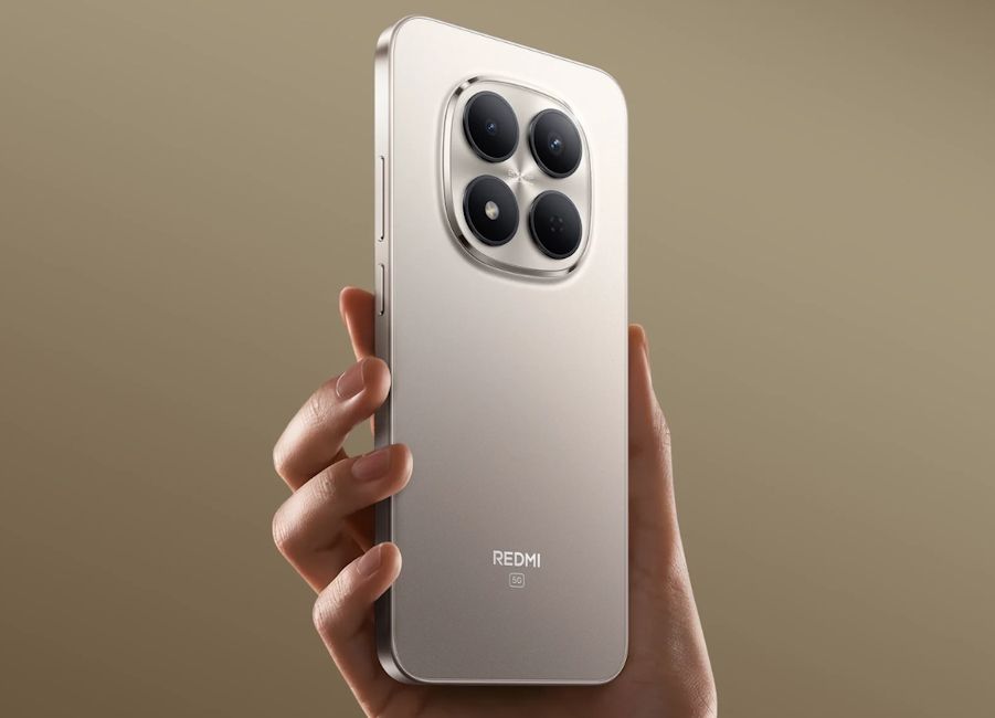 Redmi Note 15 Pro gold colour option in hand design showcased