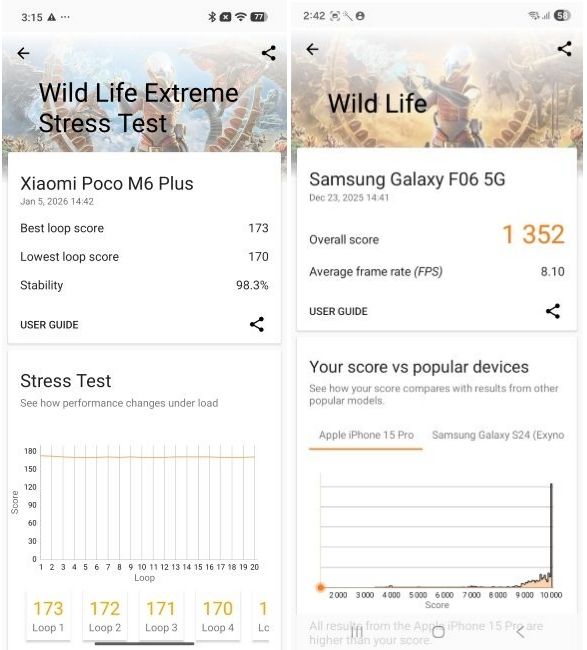 Snapdragon 4 Gen 2 vs Dimensity 6300 3DMark