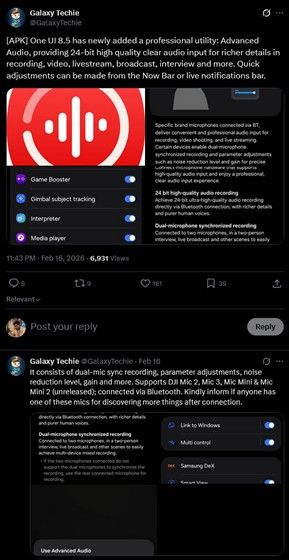 Advanced audio feature in action