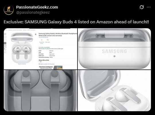 Galaxy Buds 4 official images on amazon listing