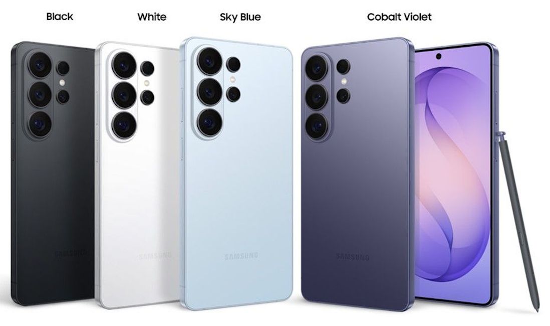 Samsung Galaxy S26 Ultra colour options showcased