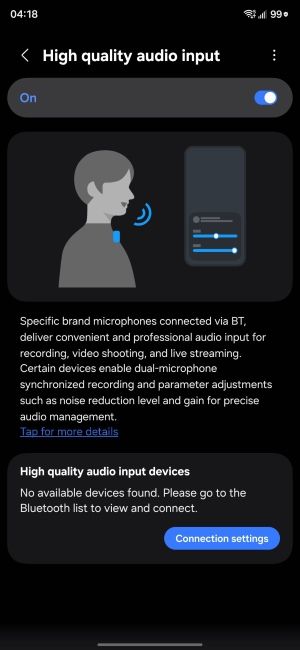 Samsung One UI 8.5 high quality audio