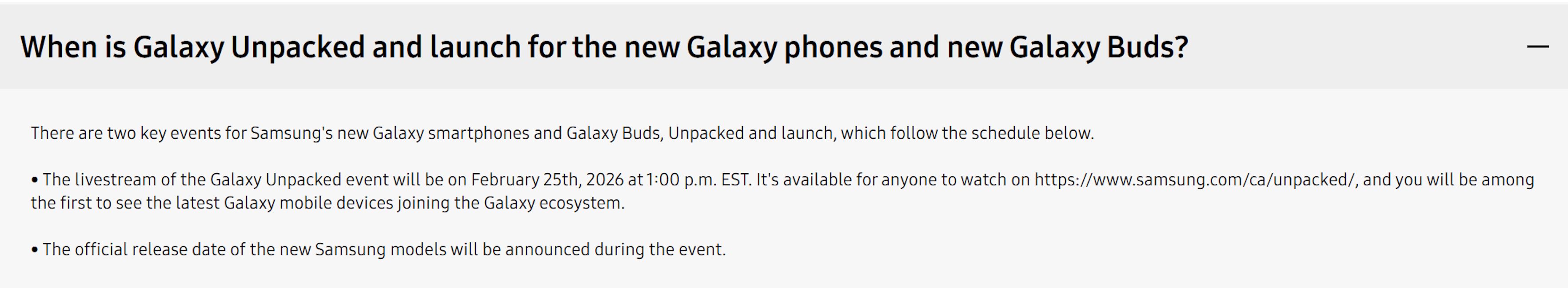 Samsung Galaxy Buds 4 series launch confirmed via Samsung Canada website